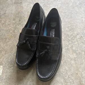 Nunn Bush Shoes Mens Slip-ons Loafers Black Leather Size 13M Comfort Gel Tassels